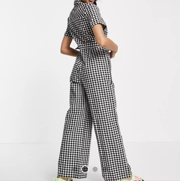 Lola May tie waist jumpsuit in gingham check - Picture 2 of 5